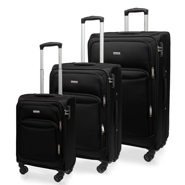 Sada cestovních kufrů AVANCEA A1011-2 Black 4W SML (1